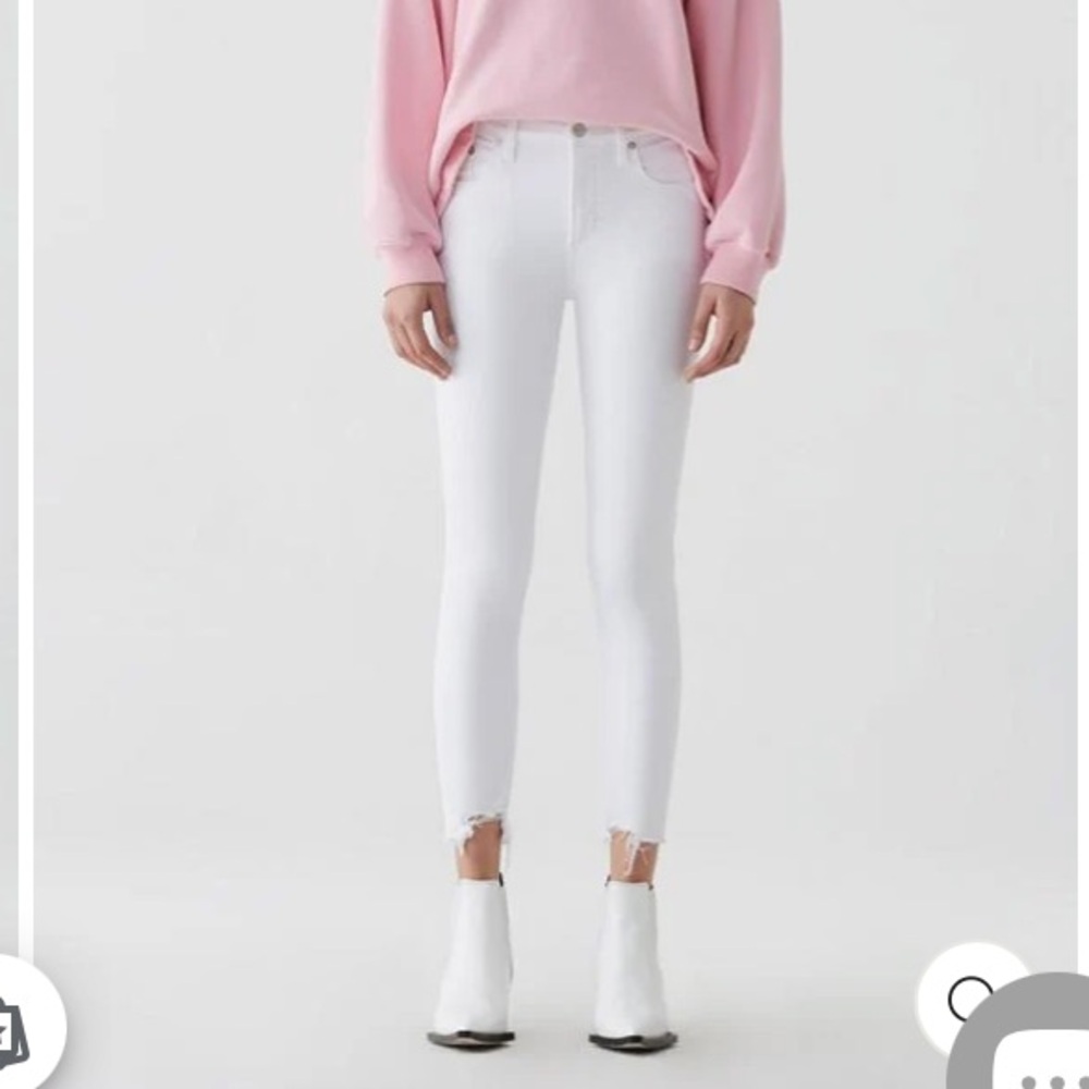 Agolde Sophie crop high rise Skinny Jeans white size 25